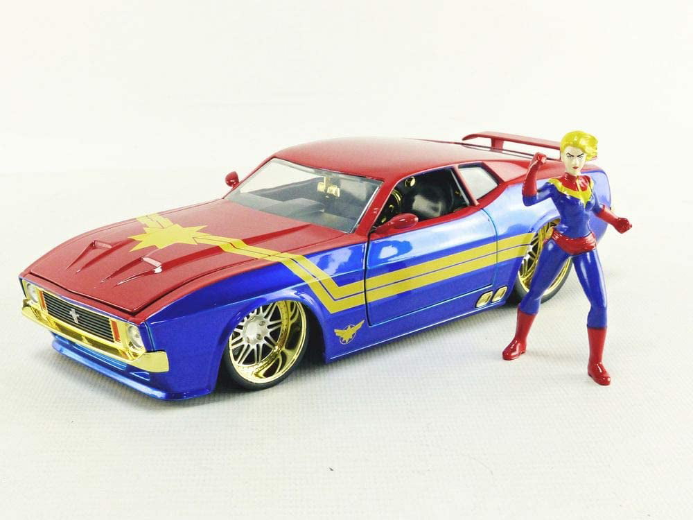 Jada 31193 Avengers Captain Marvel 1973 Ford Mustang Mach 1 1:24 with Figure 
