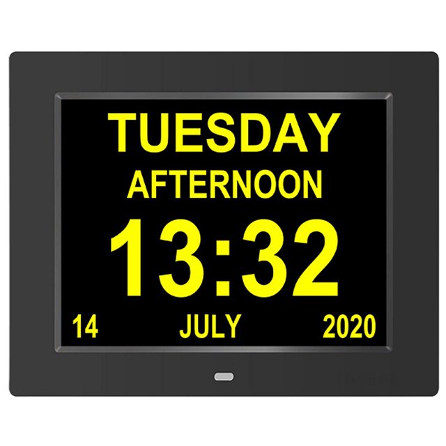 Reloj Digital Calendario Alzheimer Reloj Demencia Reloj 8" LCD con Fecha, Día y Hora, Es para Padres, Abuelos kaili Sencillez