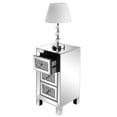 thumbnail image 3 of Modern and Contemporary Mirror Surface With Diamond 3-Drawers Nightstand Bedside Table, 3 of 9