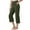 Army Green, variant on Mlqidk Womens Capri Pants Casual Loose Fit High Waisted Cropped Pants Trendy Wide Leg Beach Trousers with Pockets White S