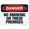 thumbnail image 1 of Danger No Smoking On These Premises Sign, OSHA Danger Sign, 18x24 Reflective Aluminum EGP, 1 of 1