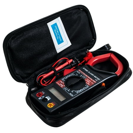 Wire Clamp Digital Multimeter with LCD Display and Needle Probes- Amp, Ohm and Voltage Tester for Outlets, Wire Continuity and Batteries by Stalwart