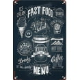 thumbnail image 4 of Menu Fast Food hamburger Hot Dogs Pizza Time Retro  parete di casa latta Vintage metallica Poster, 4 of 5