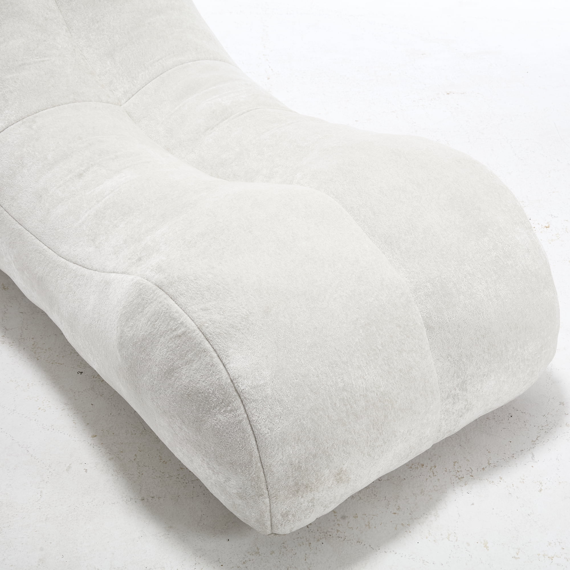Aukfa Ergonomic Yoga Chaise Lounge Chair Extra Thick Foam Chair for Stretching, Mediitation in Home & Studio,White