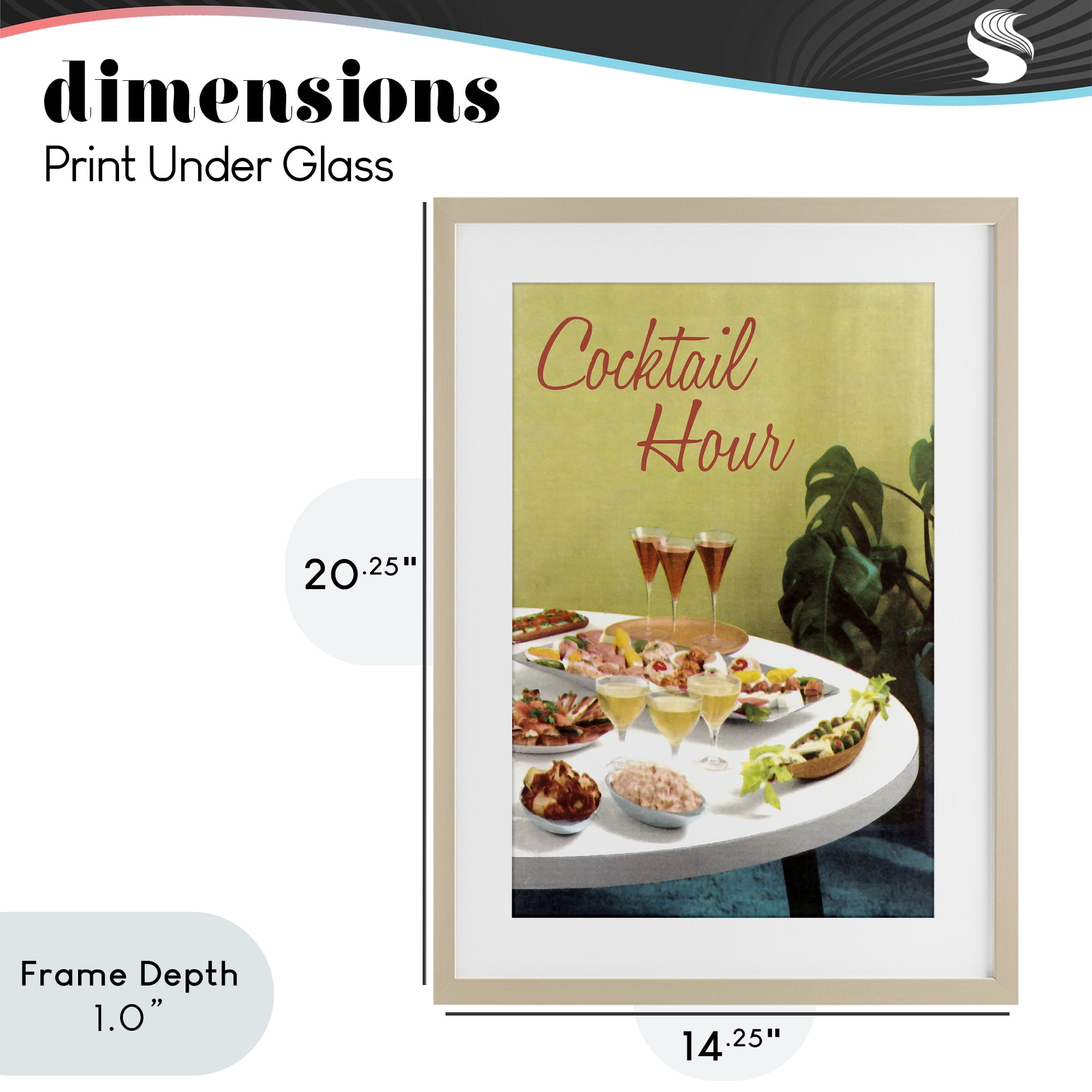 Stupell Industries Cocktail Hour Table Spread Birch Framed Print Under Glass, design by Tim Wright