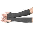 thumbnail image 2 of Outfmvch Long Gloves Opera Gloves Arm Covers for Women Elbow Gloves Half Finger Gloves Satin Gloves Knit Gloves Dark Gray One Size, 2 of 3