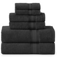 thumbnail image 1 of Juego de toallas de baño LANE LINEN Luxury, 6 piezas, 100% algodón, color negro, 1 of 9