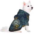 thumbnail image 2 of Fotbe Vintage Compass Print Small Dog Sweater Hoodies Pet Grey Hooded Soft Fleece Sweatshirts with Pocket Fall Winter Puppy Cat Sweaters Warm Clothes-XX-Large, 2 of 7