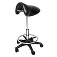 thumbnail image 1 of Chromium Professional Rotating Saddle Cutting Stool w/ Foam Cushions, Black, 1 of 8