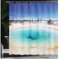 thumbnail image 4 of Ambesonne Yellowstone Shower Curtain, Spring Hot Volcano, 69"Wx70"L, Turquoise Blue, 4 of 5