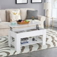 thumbnail image 6 of FDW Lift Top Coffee Table with Hidden Compartment and Storage Shelf Wooden Lift Tabletop(White), 6 of 7
