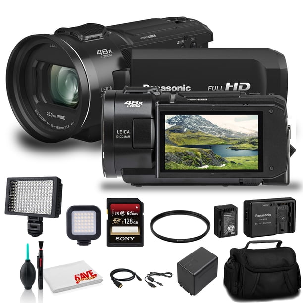 Videocámara Panasonic HC-V800 Full HD (HC-V800K) - Paquete - Con kit de batería y cargador Panasonic + Tarjeta de memoria de 128 GB + Luz de video LED + Bolsa suave + Juego de limpieza + Filtro UV de 62 mm 6avenida HC-V800K_EDI_3