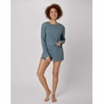 thumbnail image 4 of Hanes Women's Rib Crop Long Sleeve & Sleep Short Set Stargazer Grey/Stargazer Grey XS, 4 of 4