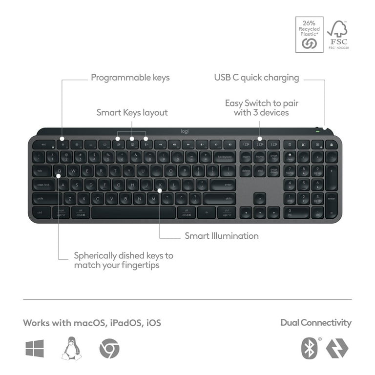 Free Shipping! Logitech MX Keys S Master Wireless Keyboard