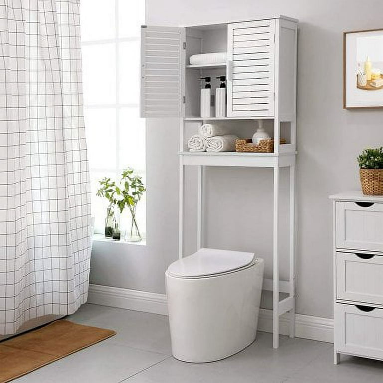 SONGMICS Over-the-Toilet Storage, Bathroom Cabinet with Inside Shelf, White