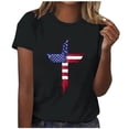 thumbnail image 2 of Zorckvet Shirts for Women Short Sleeve 4th of July Tops American Flag Casual Trendy Tunic Round Neck Ladies Blouses, 2 of 5