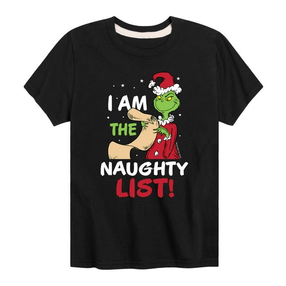 Dr. Seuss - The Grinch I Am The Naughty List - Toddler And Youth Short Sleeve Graphic T-Shirt