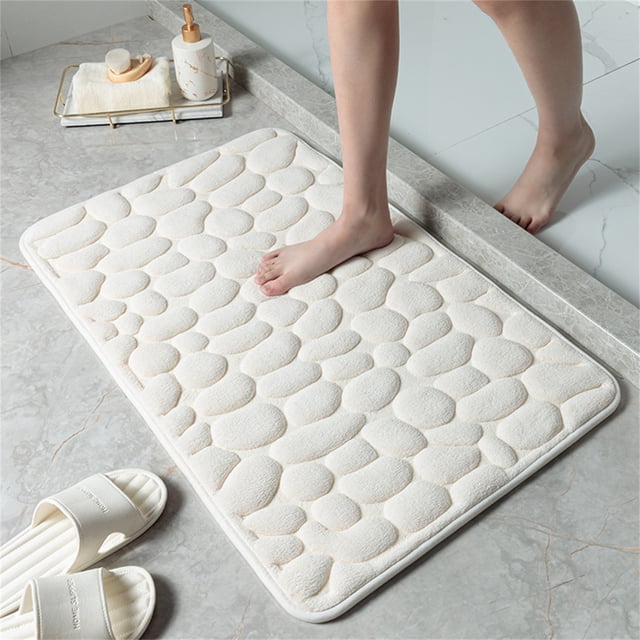 Vaidha Cobblestone- Embossed Bathroom Bath Mat Non-slip Carpets In Wash Basin Bathtub Side Floor Rug Shower Room Doormat Memory Foam Pad