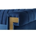 thumbnail image 4 of Newest Mid-Century Blue Velvet Sofa 3-Seater - Chesterfield Channel Tufted Design with Gold Metal Legs, Living Room Centerpiece, 4 of 13