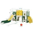 thumbnail image 4 of Kids Slide Playset with Climber, Toddlers Freestanding Castle with Basketball, Storage Area, Tunnel for Indoors and Outdoors, Gift for Children, Yellow, 4 of 6