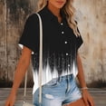thumbnail image 4 of Xdegoge Floral Print Blouses for Women V Neck Short Sleeve Button Up Shirts Cotton Linen Lightweight Tops Casual Summer Daily Wear Relaxed Fit Flowy Tunic Blouse, 4 of 6