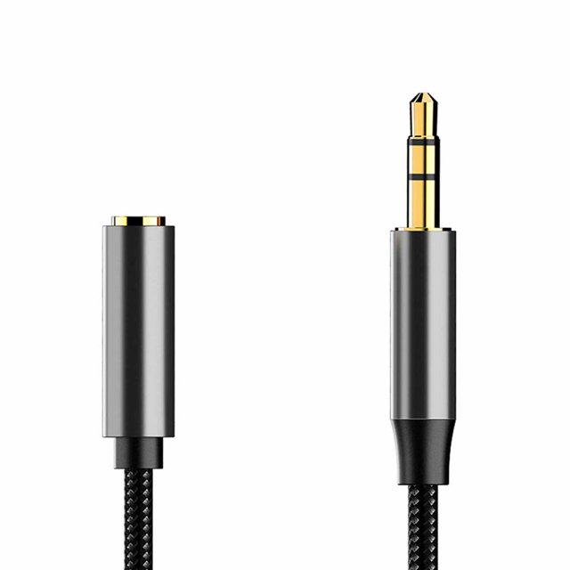 Sidaley Cable de Audio de 3,5mm para auriculares, altavoz de ordenador, clase a con Cable trenzado, Cable de extensión de Audio para equipo Cables de audio/vídeo Negro 1.5 millones