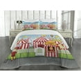 thumbnail image 2 of Ambesonne Landscape Quilted Coverlet 3 Pcs, Carnival Many Rides, Queen Size, Multicolor, 2 of 4