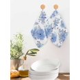 thumbnail image 2 of Blue Watercolor Floral Kitchen Dish Towels for Drying Dishes Set of 2, Spring Flower Abstract Art Waffle Weave Microfiber Hand Tea Bathroom Towels Quick Dry & Absorbent Towel 12x12, 2 of 7