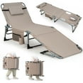 thumbnail image 1 of Gymax Chaise Longue Pliante d'Extérieur à 5 Positions avec Ouverture pour le Visage et Repose-Pieds Ajustable, 1 of 9