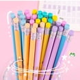 thumbnail image 7 of 10 Pcs Pencils with Eraser,Cute Wood-Cased Graphite Pencils,Writing Pencil Wood Pencils,7.36 inch Wood-Cased Pencils,Cute Pencils with Top Erasers for Writing, Drawing and Sketching,Sky Blue, 7 of 7