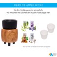 thumbnail image 3 of Mindful Design 2-in-1 Candle Warmer for Wax Melts, Tarts, Fragrance Oils - Aromatherapy Electric Decorative Wax Burner for Scented Wax Candles (Modern Wood Grain/Black), 3 of 6