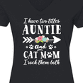 thumbnail image 4 of Inktastic I Have 2 Titles Auntie and Cat Mom I Rock Them Both Women's V-Neck T-Shirt, 4 of 5