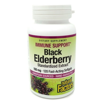 Natural Factors Black Elderberry - 120 softgels