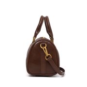 Genuine First Layer Cowhide Women's Lychee & Wrinkled Texture Cylinder Handbag & Shoulder Bag