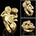 thumbnail image 3 of Anillo de moda para mujer, pareja besándose, anillos de moda para mujer, joyería, regalos de cumpleaños para el día de San Valentín 9 oso de fresa Electrónica, 3 of 5