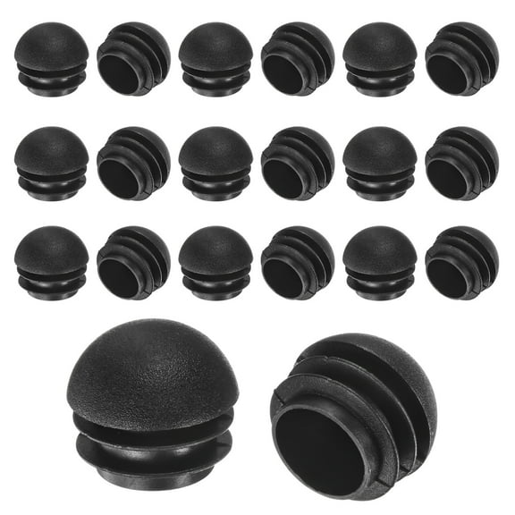 Uxcell 20 Pack Spherical Plastic Hole Plugs 1" Plastic Tubing End Caps for Patio Chairs Fences Metal Tubing Leg Cap