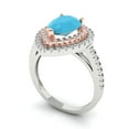 thumbnail image 2 of Halo Engagement Ring for Women - 2.48ct Simulated Turquoise in 18K White/Rose Gold Promise Ring, 2 of 6