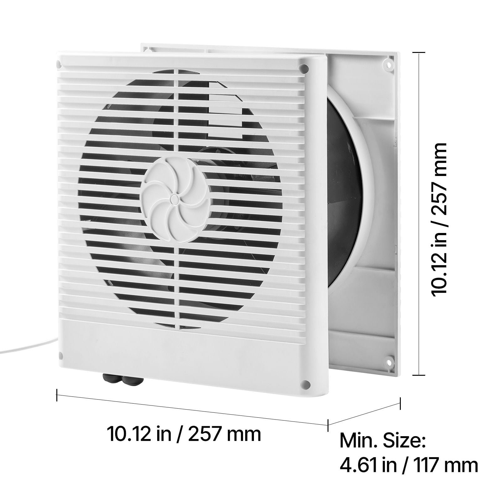 Chateauy 7.5-Inch Through Wall Room to Room Fan with AC Motor & Bi-directional Adjustable Wind, 180 CFM Quiet Ventilation Exhaust Vent for Kitchen, Living & Laundry Room, Workshop