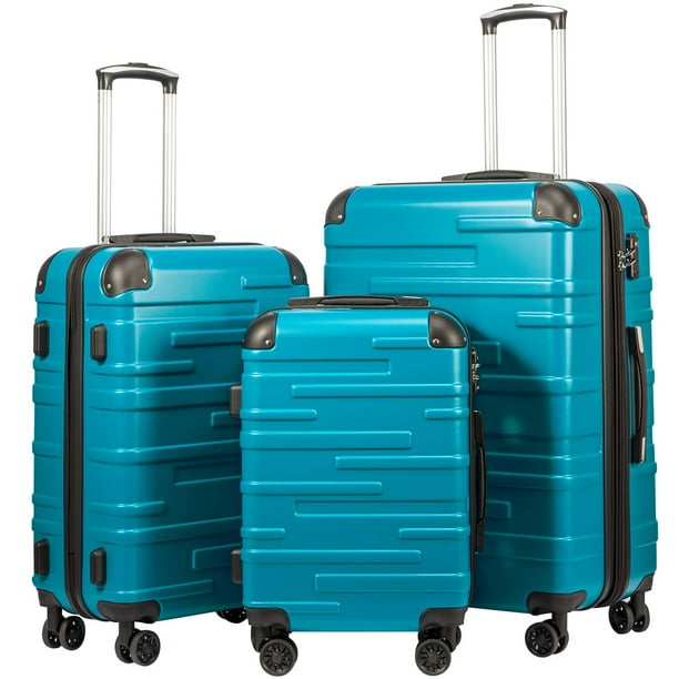 Set de equipaje Coolife, maleta expandible con cierre TSA, 3 piezas, azul
