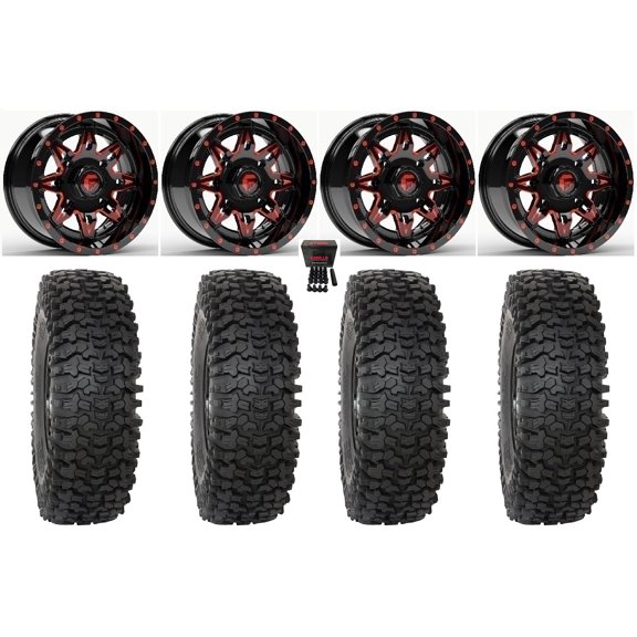 Fuel Lethal 14" Wheels Red 30" RC500 Tires Sportsman RZR Ranger