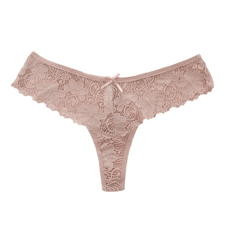 

Womens Underwear Lace Thong Triangle Hollow Breathable Cotton Crotch Panties For Women