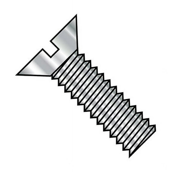 5/16"-18 x 3/4 in Slotted Flat Machine Screw, Plain Steel, 500 PK