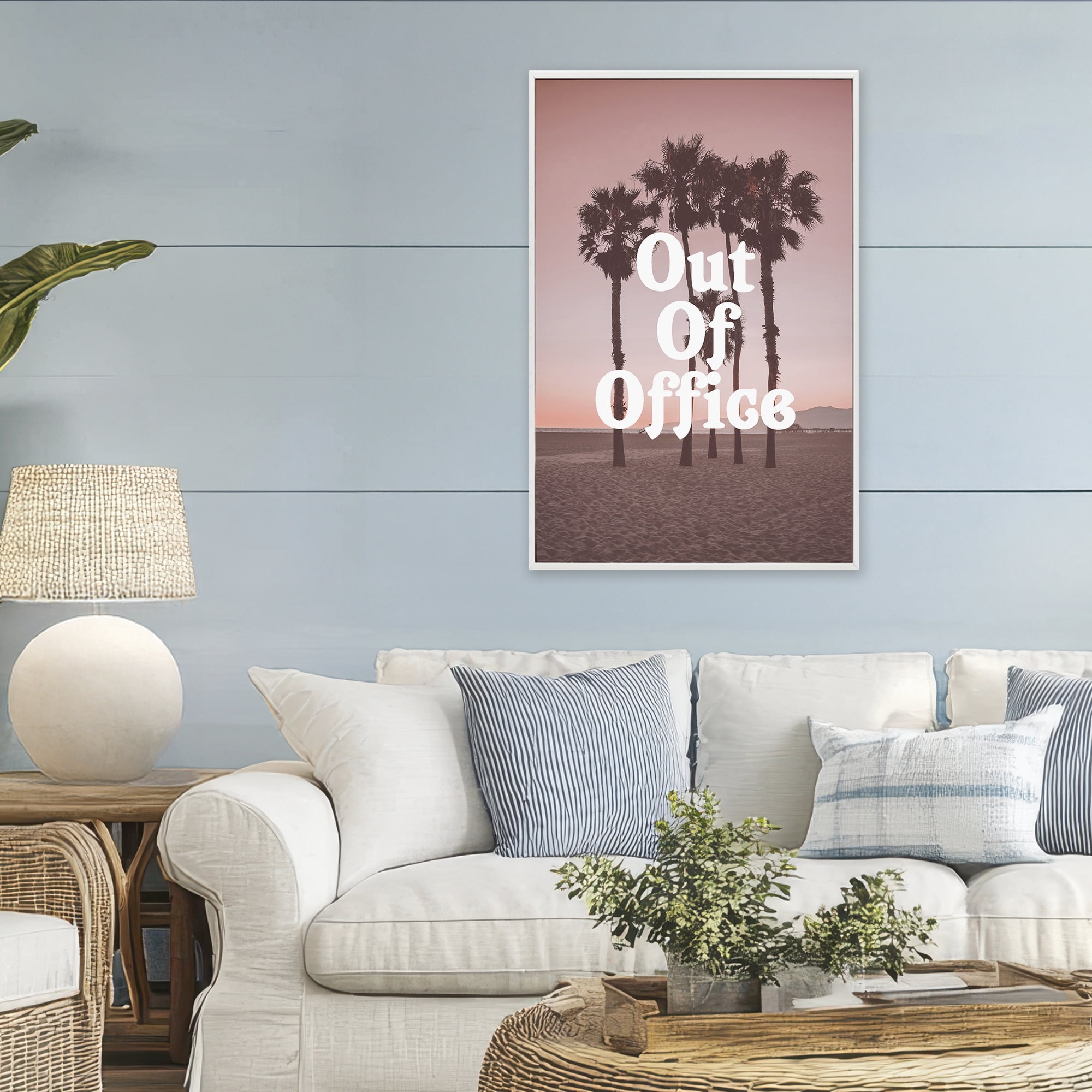 Stupell Industries Out Of Office Tropical Escape White Framed Giclee Art, design by Lil' Rue