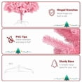 thumbnail image 6 of 6ft Pink Artificial Christmas Pine Tree Seasonal Holiday Carnival Home Party Decoration for Home, Office, Party Decoration Indoor Outdoor with 1600 Branch Tips and Foldable Stand, 6 of 8