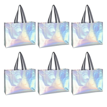 Goody Bag Decorate Gift Bags Bulk Iridescent with Handles Portable Grocery 6 Pcs