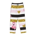 thumbnail image 4 of Goofa Gold Glittering Hearts and Flamingos Printed Soft Pajama Pants for Women, Wide Leg Comfy Casual Lounge Yoga Pants-X-Large, 4 of 9