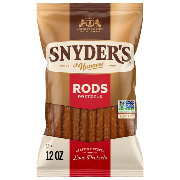 Pack Of 3 Snyder's of Hanover Pretzel Rods, 12 oz (Package May Vary)