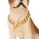 thumbnail image 1 of Cadena de collar de perro dorada con hebilla de acero, cadena deslizante de eslabones cubanos de acero inoxidable, 1 of 5