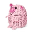 thumbnail image 4 of Pig Rattan Storage Basket with Lid Decorative Home Decor Hand Woven Shelf Organizer Cute Handmade Handcrafted Gift Decoration Artwork Wicker Piggy, 4 of 8