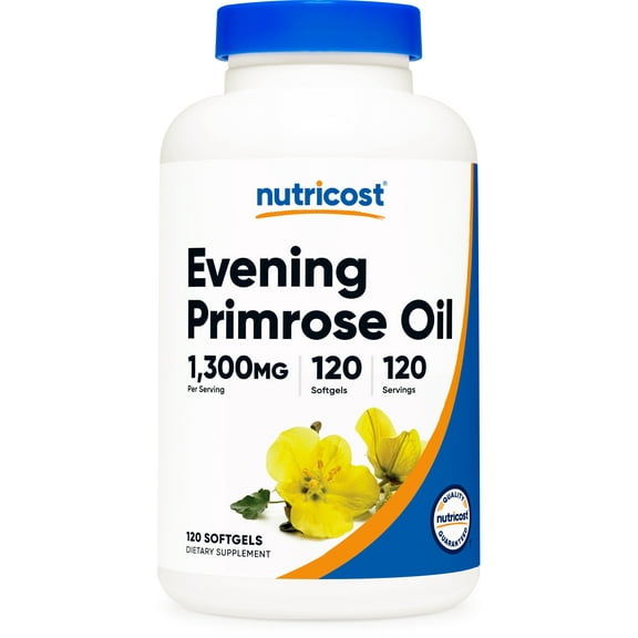 Nutricost Evening Primrose Oil Supplement 1,300mg, 120 Softgels, 120 Servings